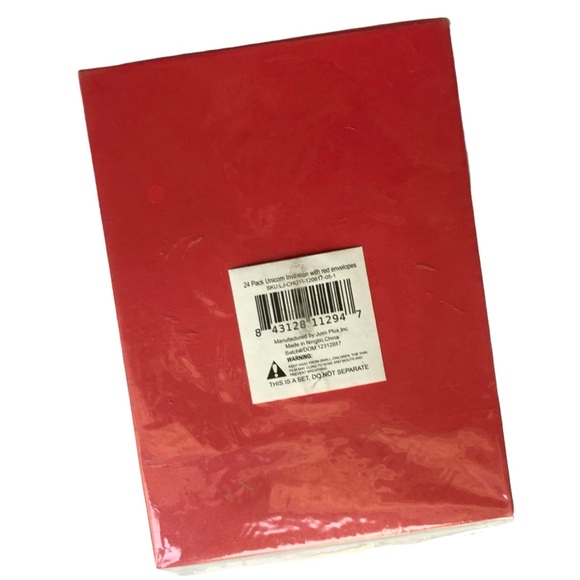 24 Pack Unicorn Invitation Red Envelopes - Picture 8 of 9